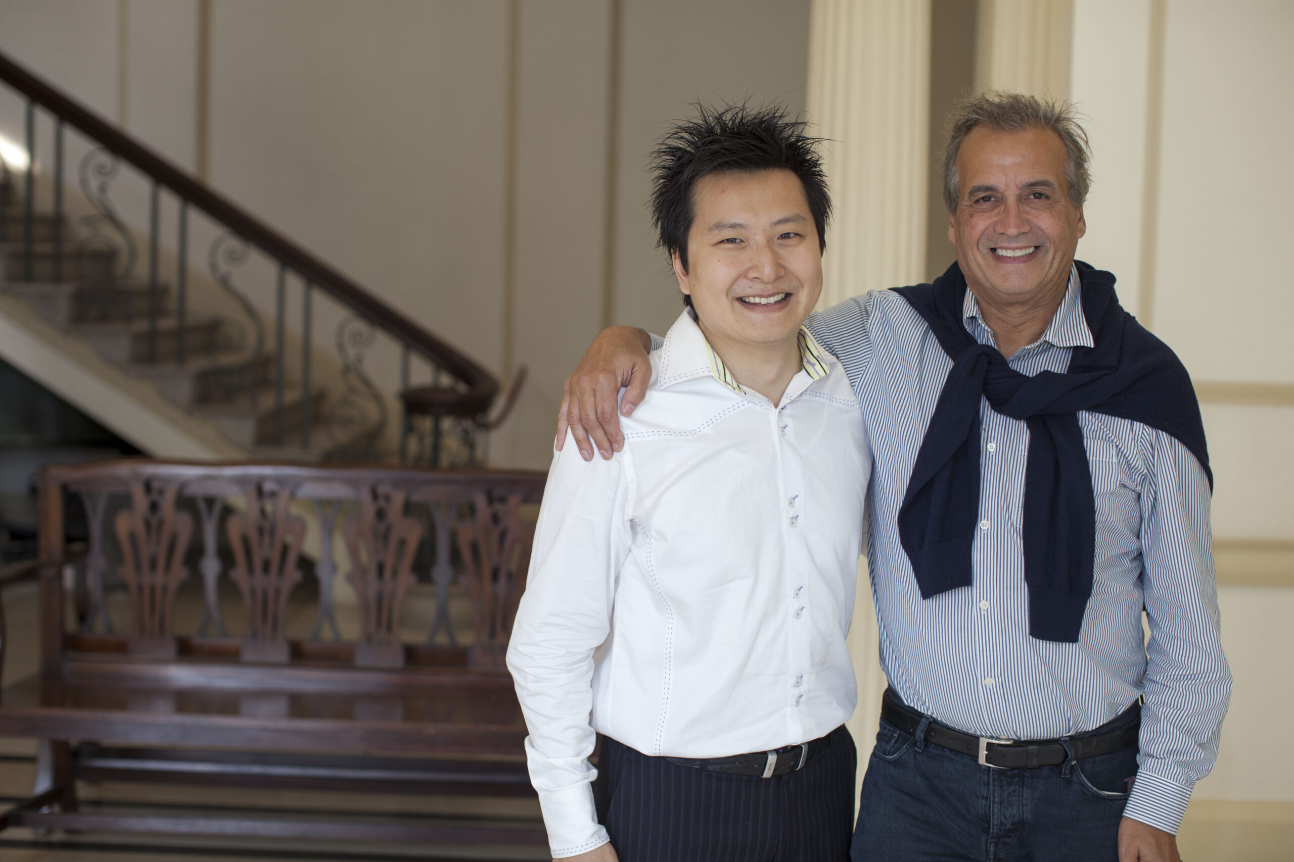 Archie Chen with teacher Edmund Battersby