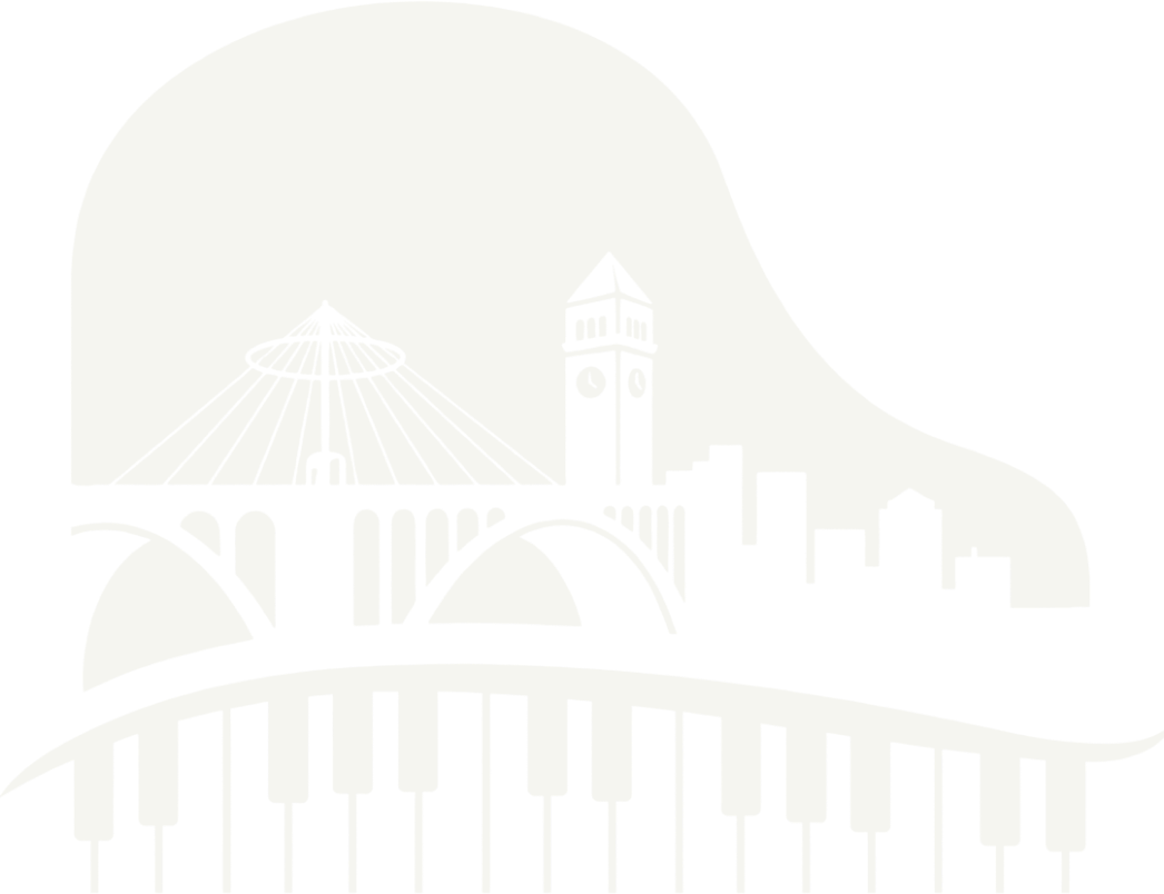 Spokane Piano Lessons 2 Spokane Piano Academy logo - Spokane skyline and piano keys
